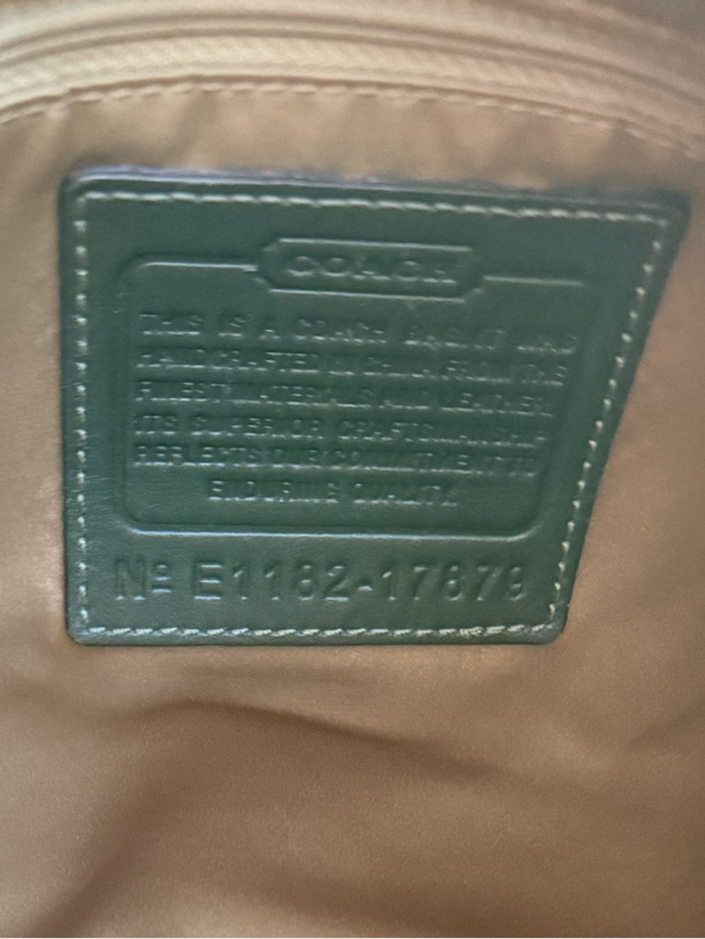 2011 Coach's "Optic Art" era Chelsea Olive Inlaid Signature Bag w/COA - Picture 9 of 9
